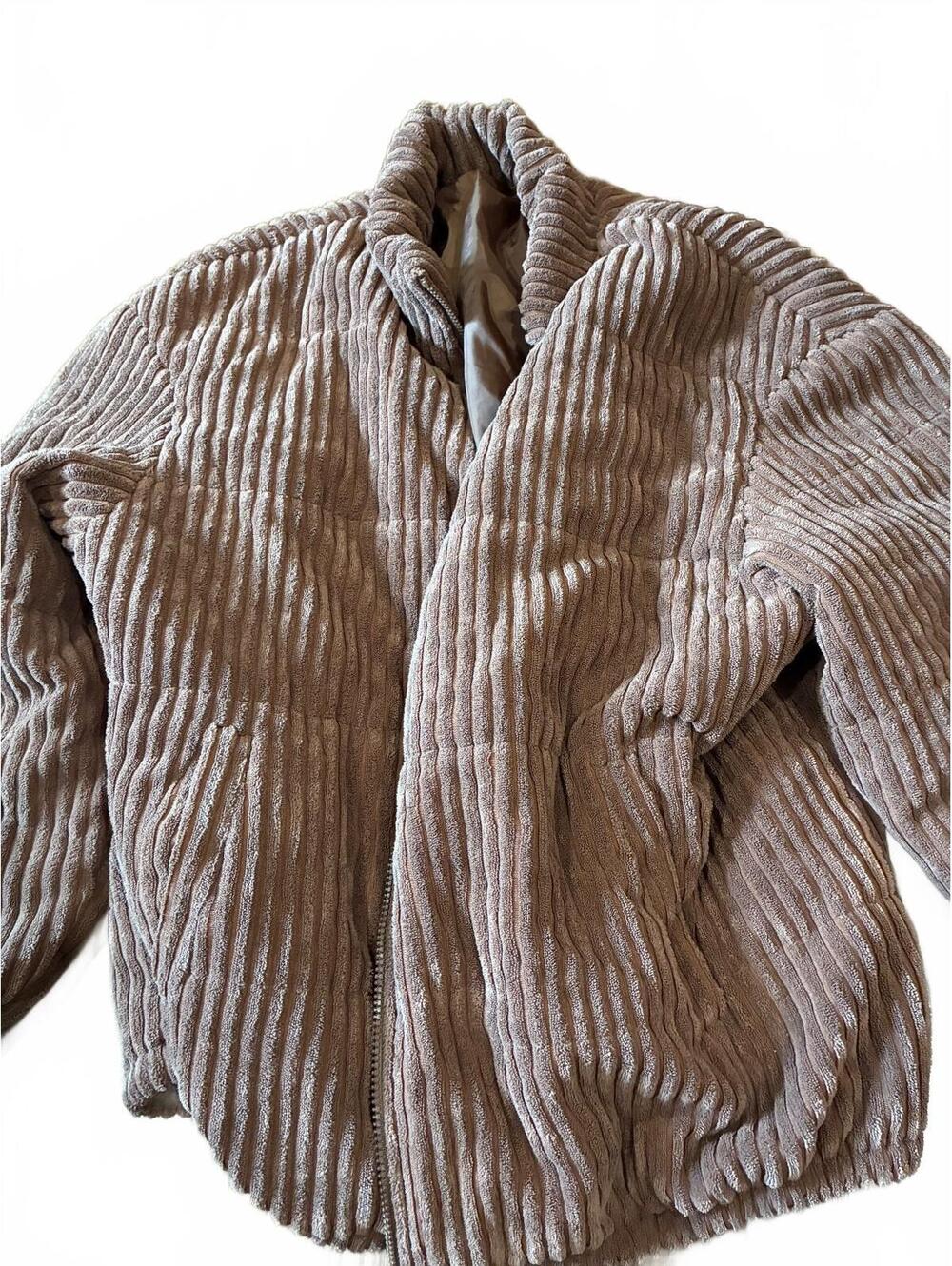 SHEIN Curve 4XL Taupe Ribbed Jacket